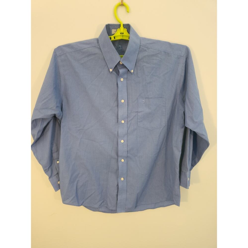 Duck Head Shirt Mens Large 16 16.5 Short Blue Long Sleeve Preppy Business Work